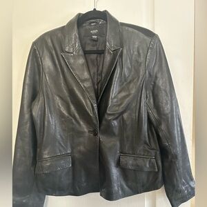 Alfani (Soft As Buttah) Petite Lambskin Women's Black Leather Jacket